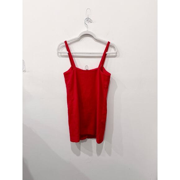 NWT J. Crew Claudia Linen Sleeveless Button Front Tank Shift Mini Dress Red XS - Picture 4 of 6
